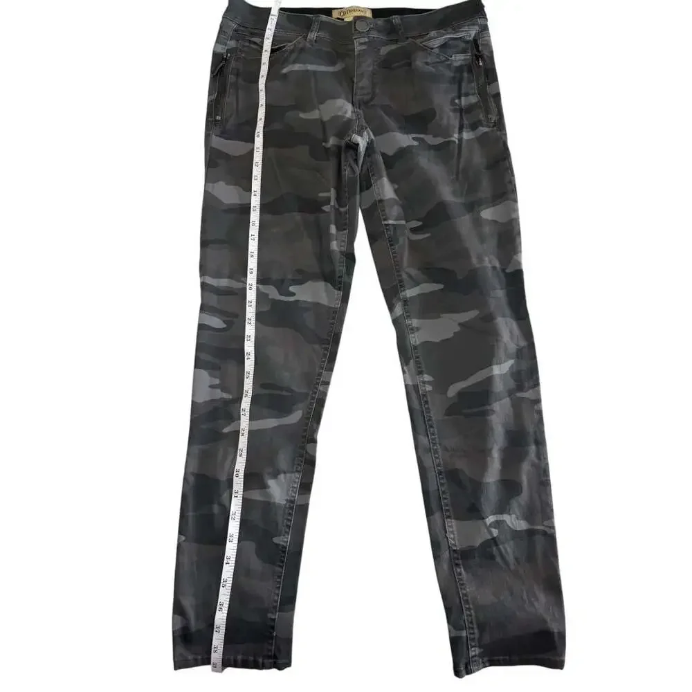 Democracy 'Ab'solution Gray Camouflage Skinny Pants with Zipper Pockets